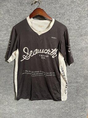 Primal Cycling Jersey Mens Medium Black White Seaworth Coffee Short Sleeve Bike